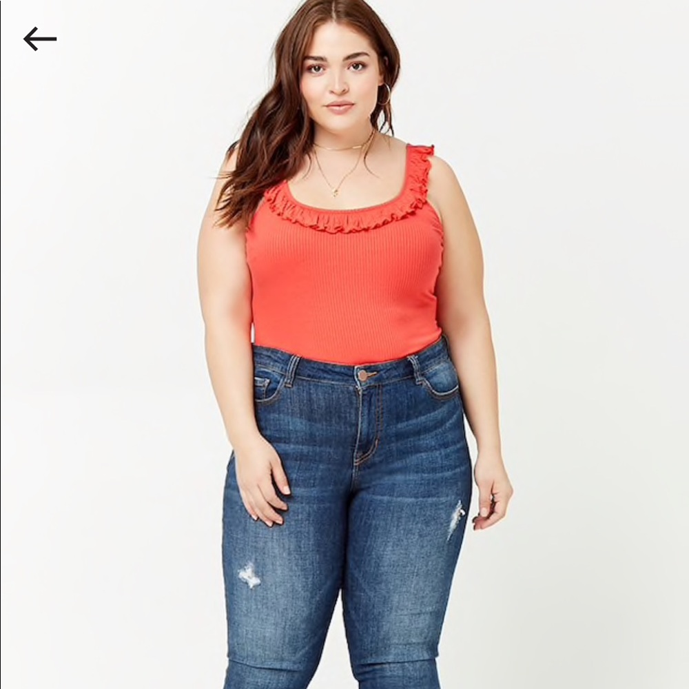 Plus Size Ruffle Ribbed Knit Top - Picture 4 of 4